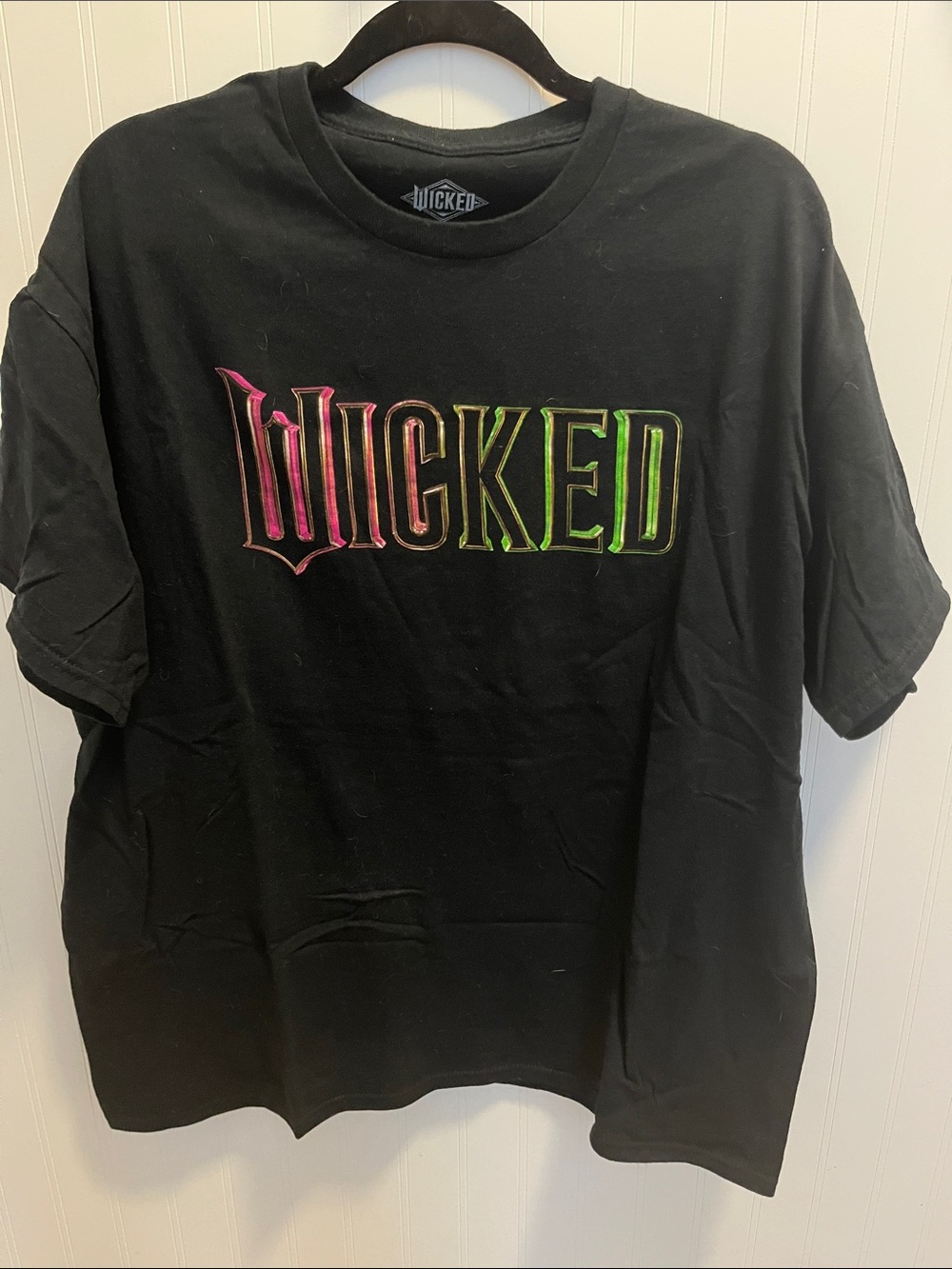 WICKED Black Tee with Pink-to-Green Logo